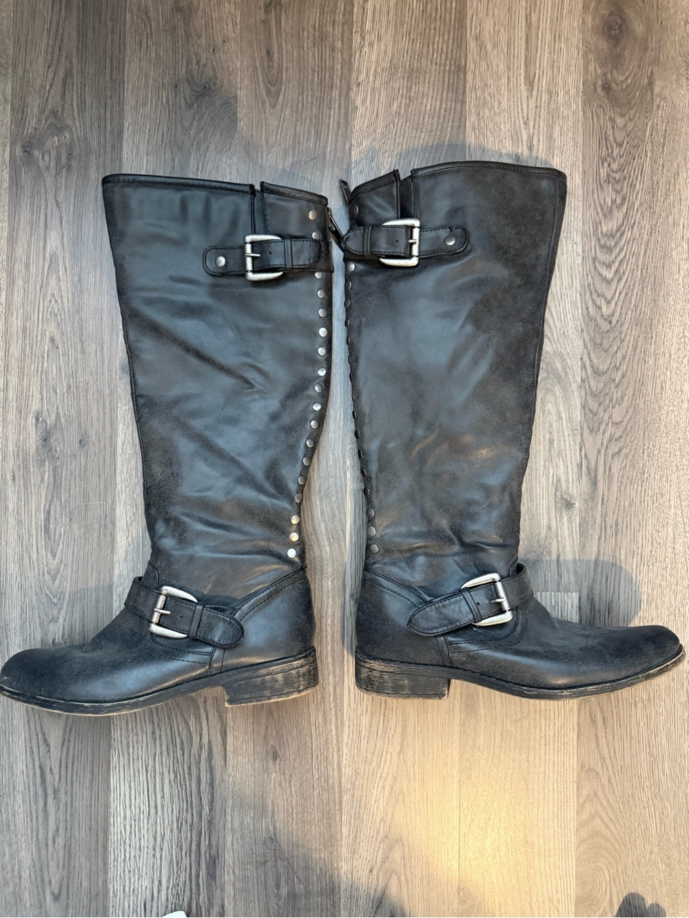 Madden Girl Cactuss Distressed Knee-High Riding Boots Size 8